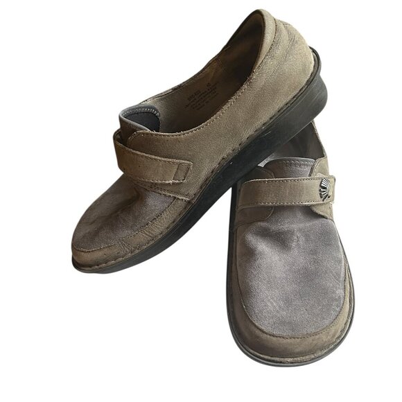 Alegria Brenna Gray Suede Clogs Women’s 9.5 EU 40 Slip On Comfort Shoes APMA App - Picture 4 of 9